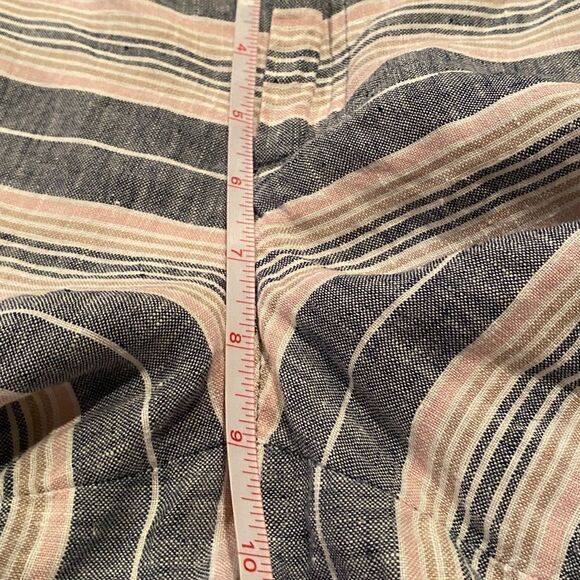 St Tropez 100% Linen Shorts Size 6 Stripe - Picture 8 of 10